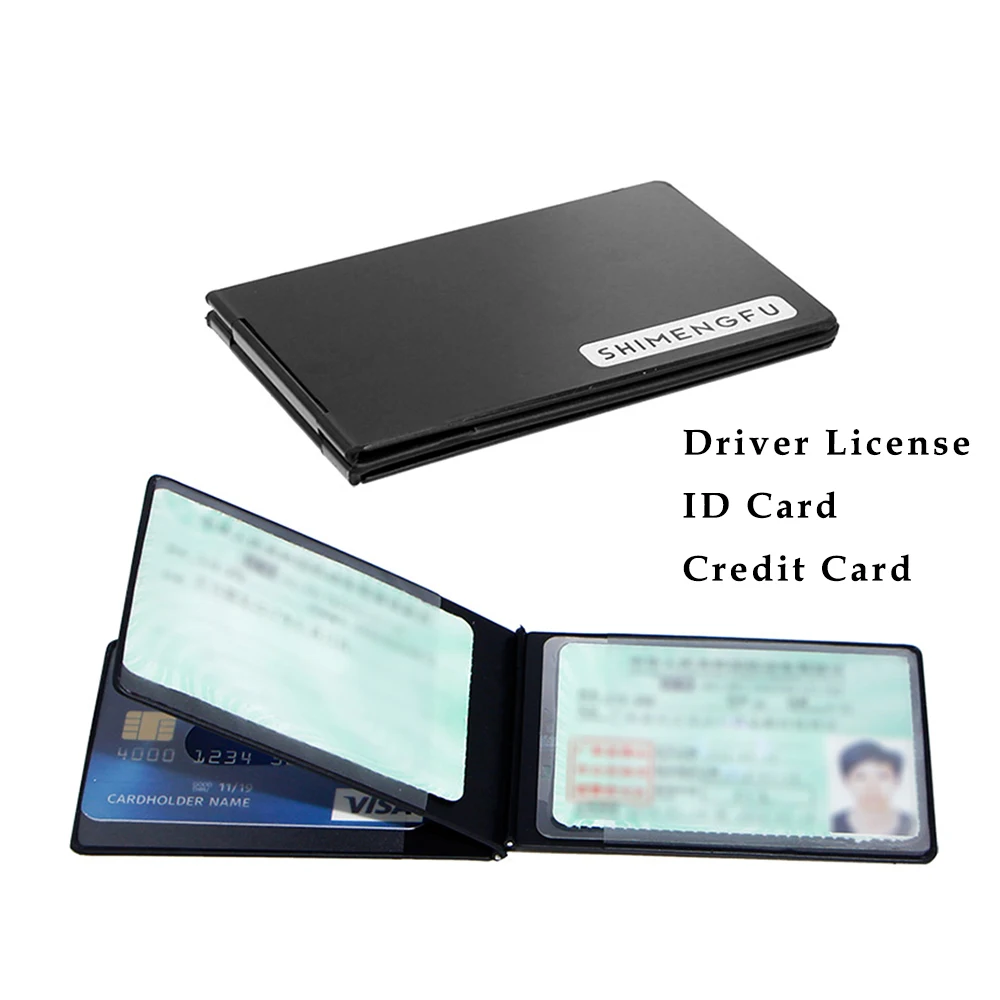 Aluminum Alloy Ultra-thin Card Holder Mini Wallet Driver License ID Cover Bag Driving Cardholder Women Slot Bank Card Package wallet card holder card holder credit card holder