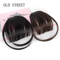 Frange à Air synthétique naturelle courte marron noir, Extension de faux cheveux, 1 Clip, postiches, accessoires pour femmes et filles 1
