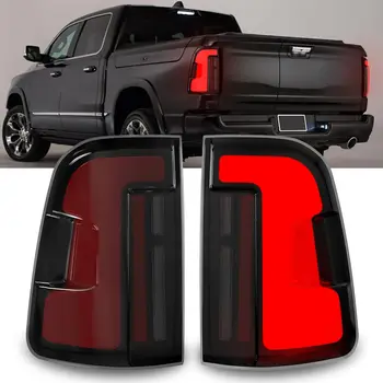 LED Tail Lights for 2019-2024 Dodge Ram 1500 Without Blind Spot Start Up Animation Turn Signal Reverse Brake Rear Light Assembly