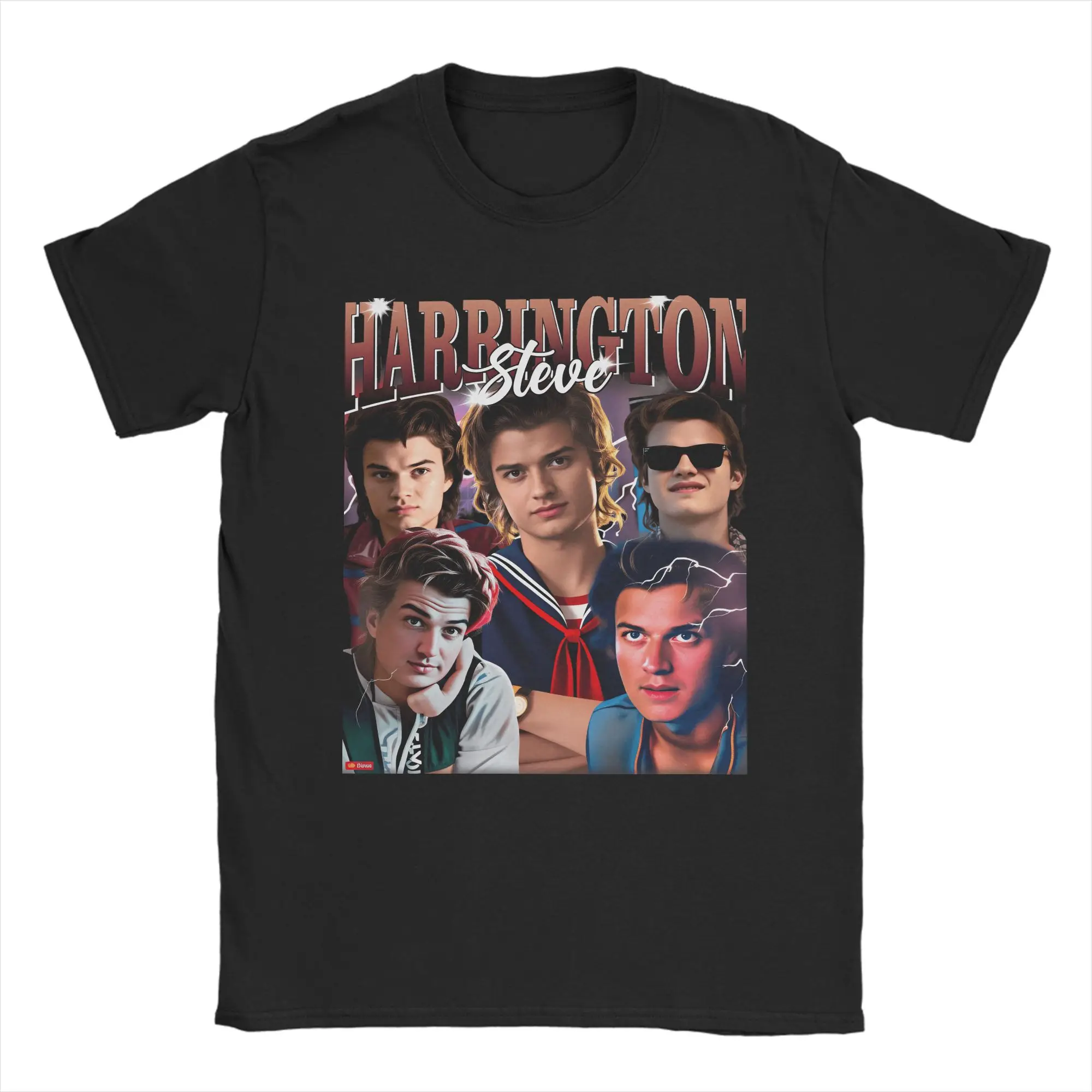 Men's Graphic Short Sleeve Cotton Crewneck T-Shirt - Steve Harrington Fun Christmas Design