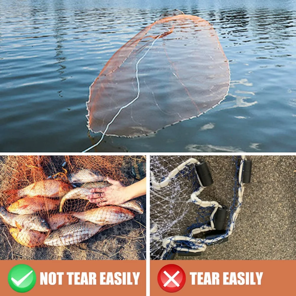 American Fishing Cast Net Freshwater Saltwater Tire Line Mesh Strong Real  Zinc Sinker 4ft Radius Throw Casting Net for Baitfish - AliExpress