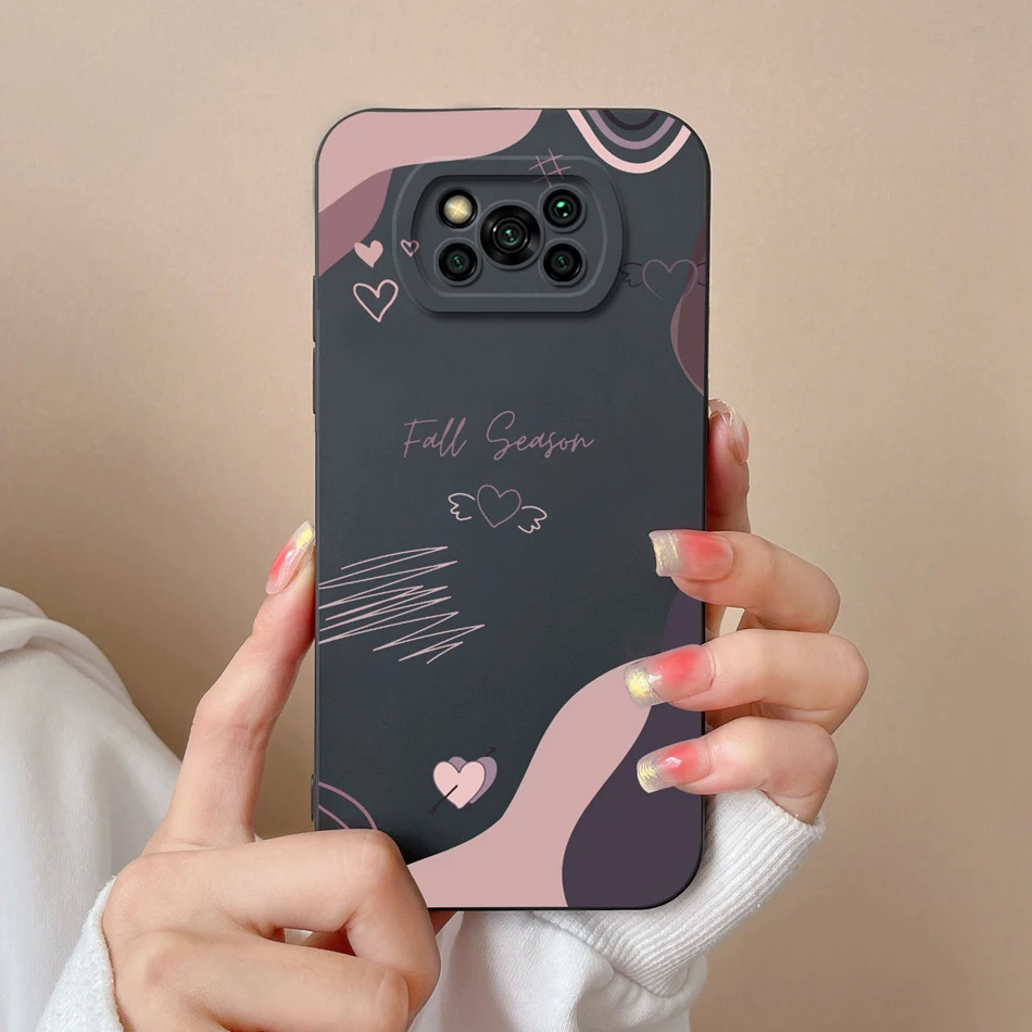 thumbnail image 1 of Funda de teléfono para Poco X3 Pro GT, carcasa trasera de protección de cámara de silicona líquida con corazón de amor para Xiaomi Poco X 3 Pro X3 NFC X3GT, 1 of 5