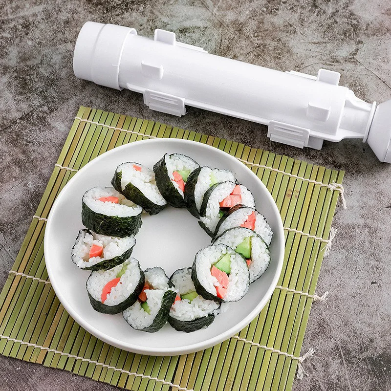 

Quick Sushi Maker Rice Mold Roller Gadget, DIY Sushi Device, Rice Ball Making Japanese Roll Rice Meat Bazookas Bento Accessories