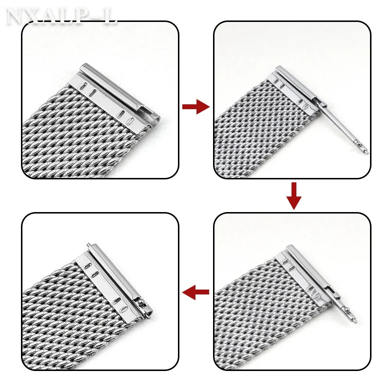 Elegant Milanese Mesh Stainless Steel Watch Band Bracelet - Multiple Sizes Available