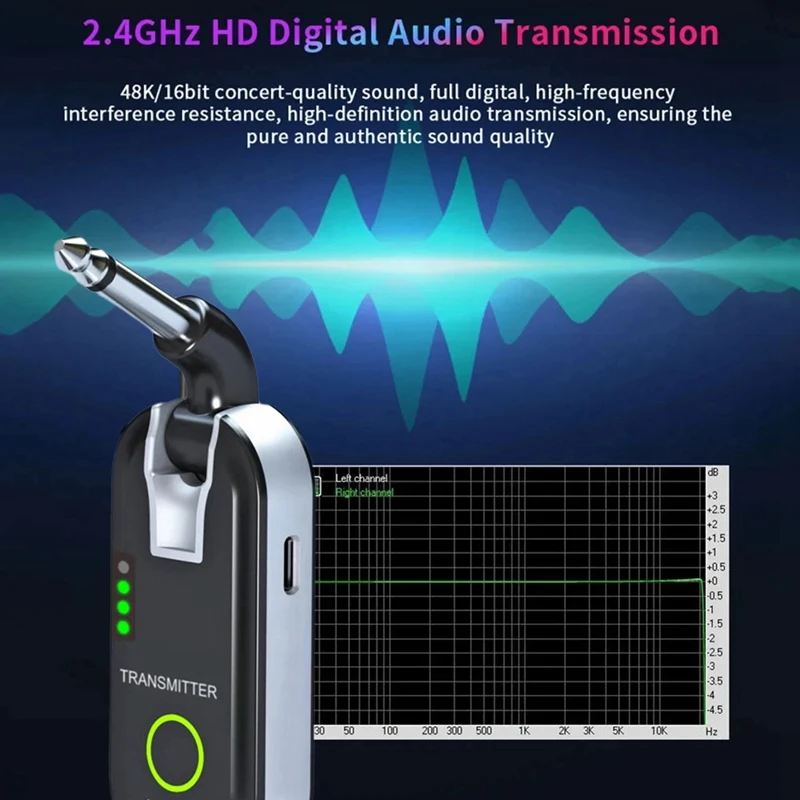 A64T-NEW M33 2.4GHZ Wireless Guitar System Rechargeable Audio Transmitter Receiver 50M Transmission Life Real-Time Transmiss