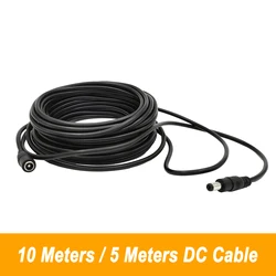 DC12V Power Extension Cable, Male to Female, 5.5x2.1mm Connector, Black, Ideal for LED Lamps and CCTV Security Systems
