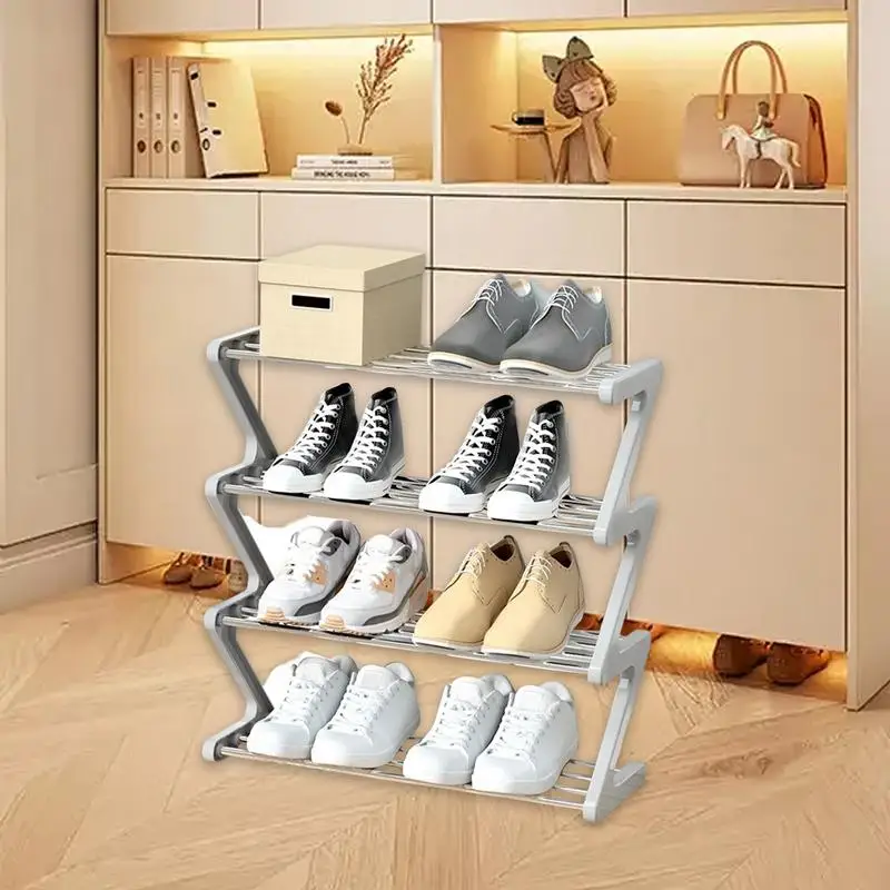 

Shoe Rack Z Shape Closet Shoe Boot Organizer Multi-Layer Shoe Rack Storage Organizer Household StackableShoe Cabinet Space Saver