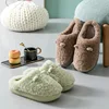 New Winter Slippers for Women Men Indoor Furry Warm Home Shoes Soft EVA Thick Sole Plush Women Couples Cute Platform Slides 2