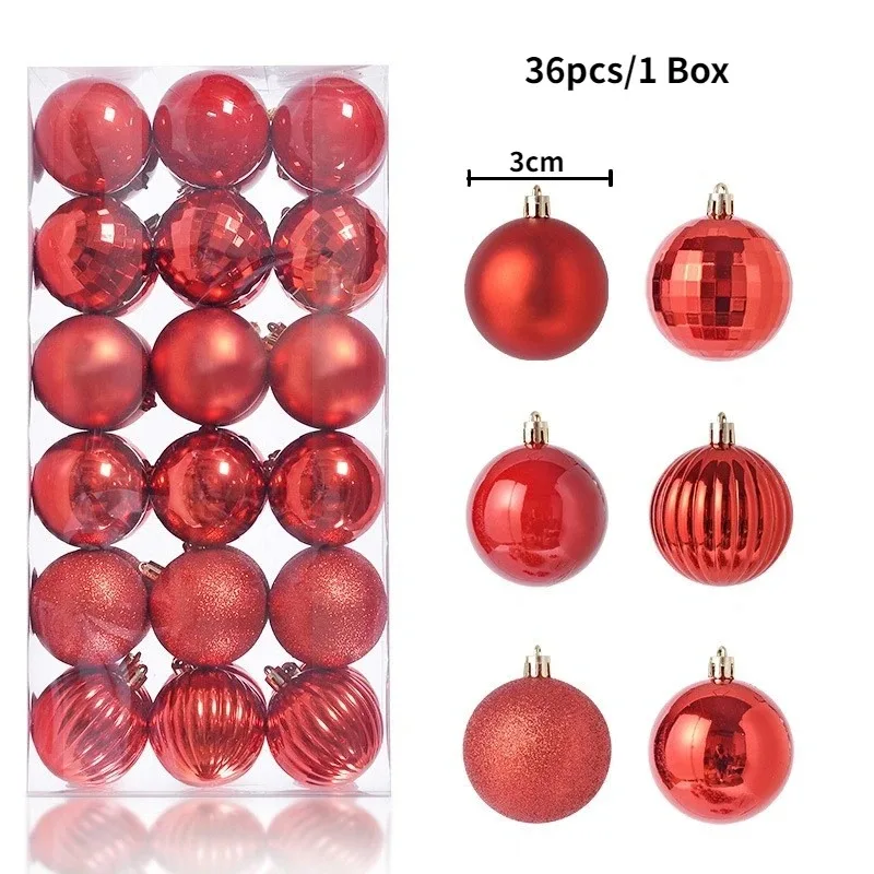 24/36Pcs 3CM Christmas Balls Decorations Christmas Tree Ornaments Ball Hanging Pendants Home Party Decor New Year Navidad Decor 6 24/36Pcs 3CM Christmas Balls Decorations Christmas Tree Ornaments Ball Hanging Pendants Home Party Decor New Year Navidad Decor 6