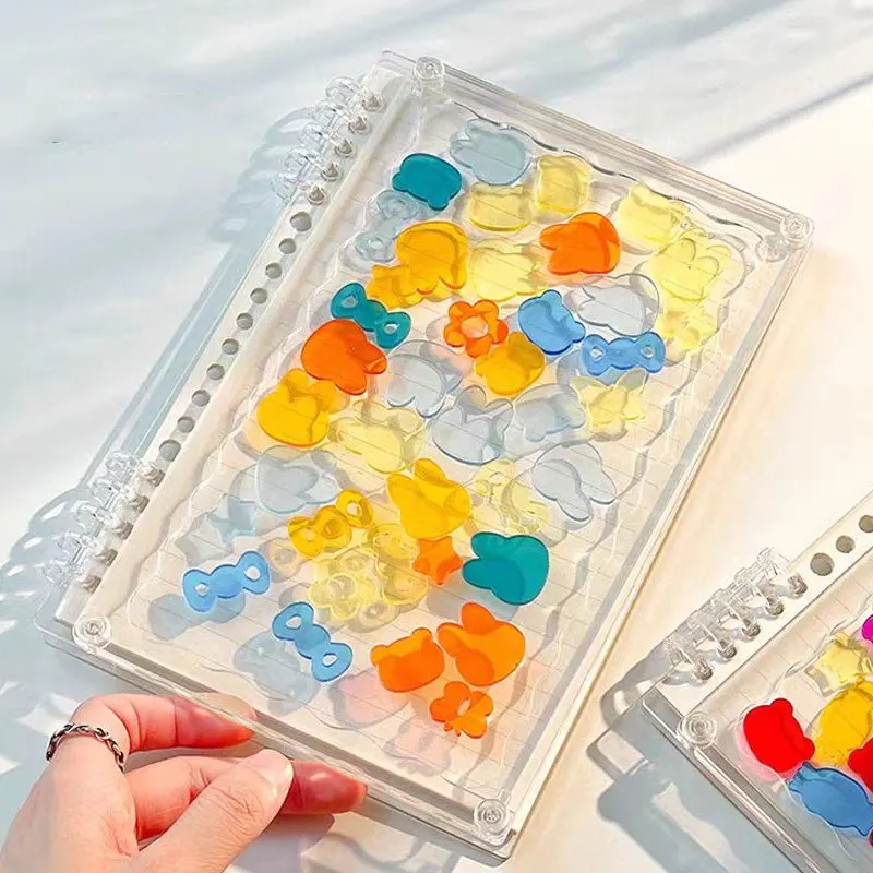 크리에이티브 DIY 투명 노트북 아크릴 커버, 편지지 노트북, 느슨한 페이지, 일기, 책 용품, A5, A6, 1 세트
