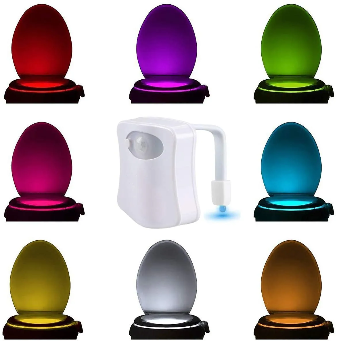 LumiLux Toilet Light with Motion Detection Sensor - 16-Color LED Bathroom  Toilet Bowl Light (White)