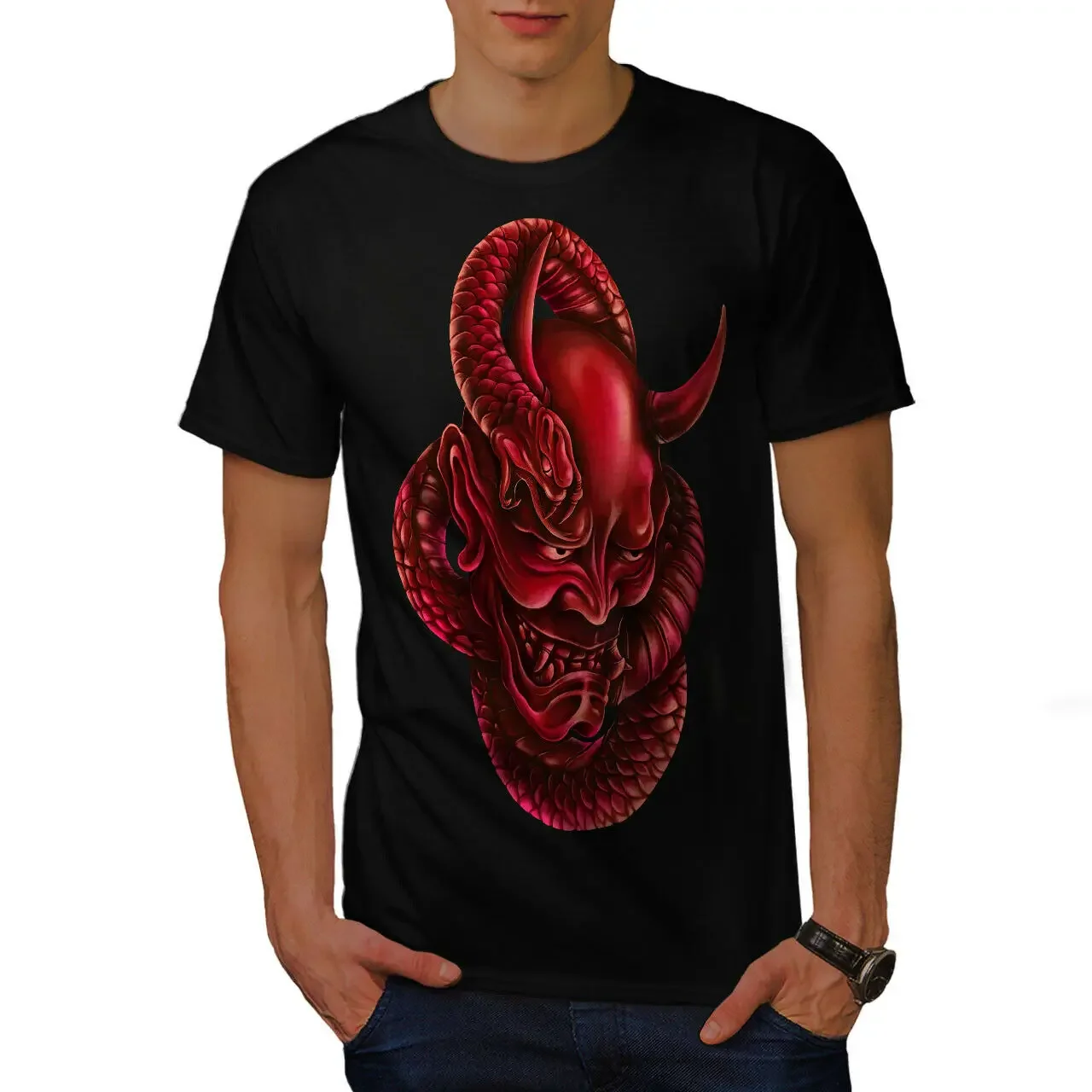 

Devil Satan Smile Horror Graphic Halloween T-Shirt 100% Cotton O-Neck Summer Short Sleeve Casual Mens T-shirt Size S-3XL