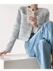 ITOOLIN Autumn Winter Women Elegant  Tweed Cardigan Short Coat With Pocket Single Breasted Jacket For Women Loose Outwear 2024 6