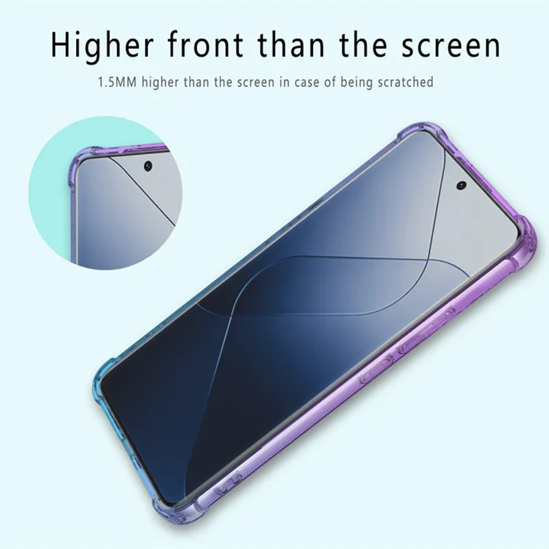 Shockproof Gradient TPU Transparent Protective Case