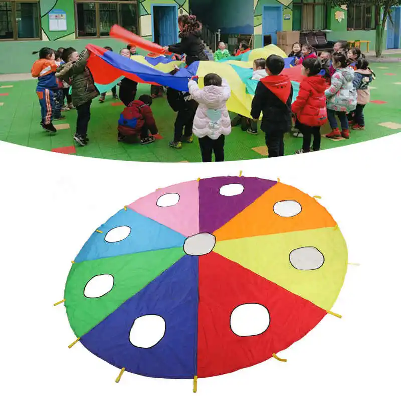 Multi Person Interaction Outdoor Toy Whack-a-mole Rainbow Umbrella Parachute Game Rainbow Umbrella Parachute Children Toys 2