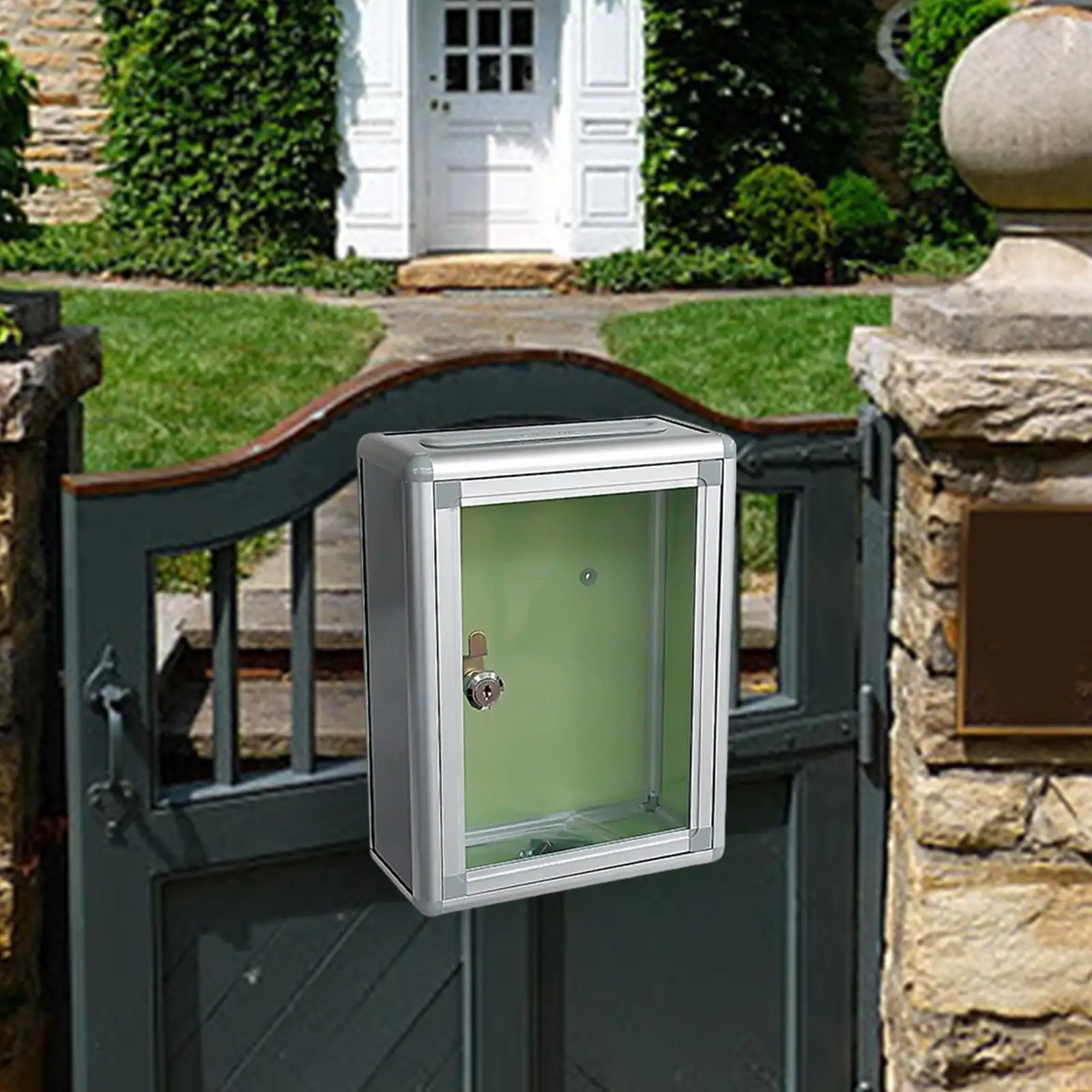 Lockable Wall Mounted Post Box Durable Decorative Newspaper Post Box Metal Boxes for Decorations Outside wall mounted mailbox