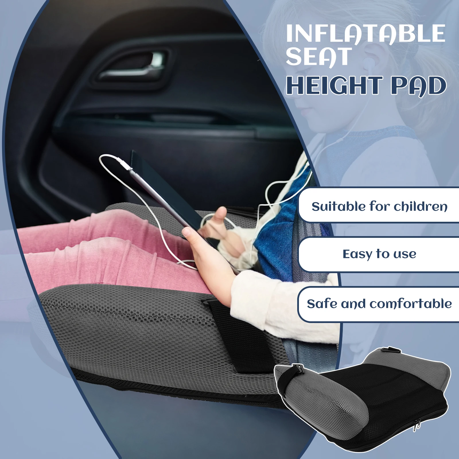 Inflatable Seat Cushion PVC Fast Inflating Deflating Suitable for Vehicle