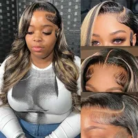 Perruque en cheveux humains 1b/27 Body Wave 13x613x4 HD Lace, avec mèches Ombré, cheveux humains vierges brésiliens, pré-épilée avec baby hair 2