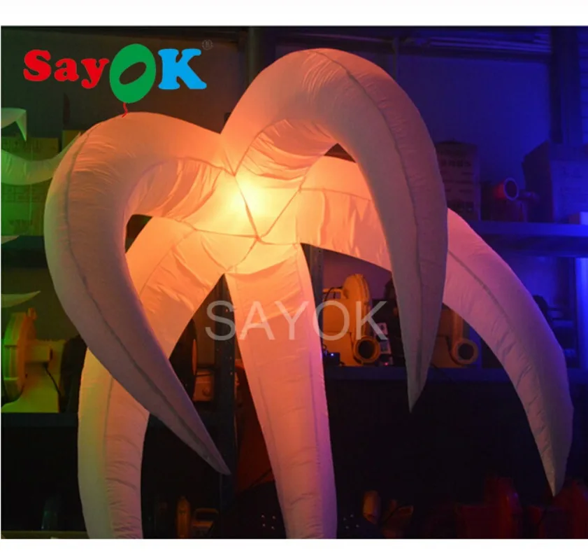 

SAYOK Giant Inflatable Flower Balloon 1.8m Dia. Inflatable Flower Led Lighting Decoration for Party Night Club Events Show Decor