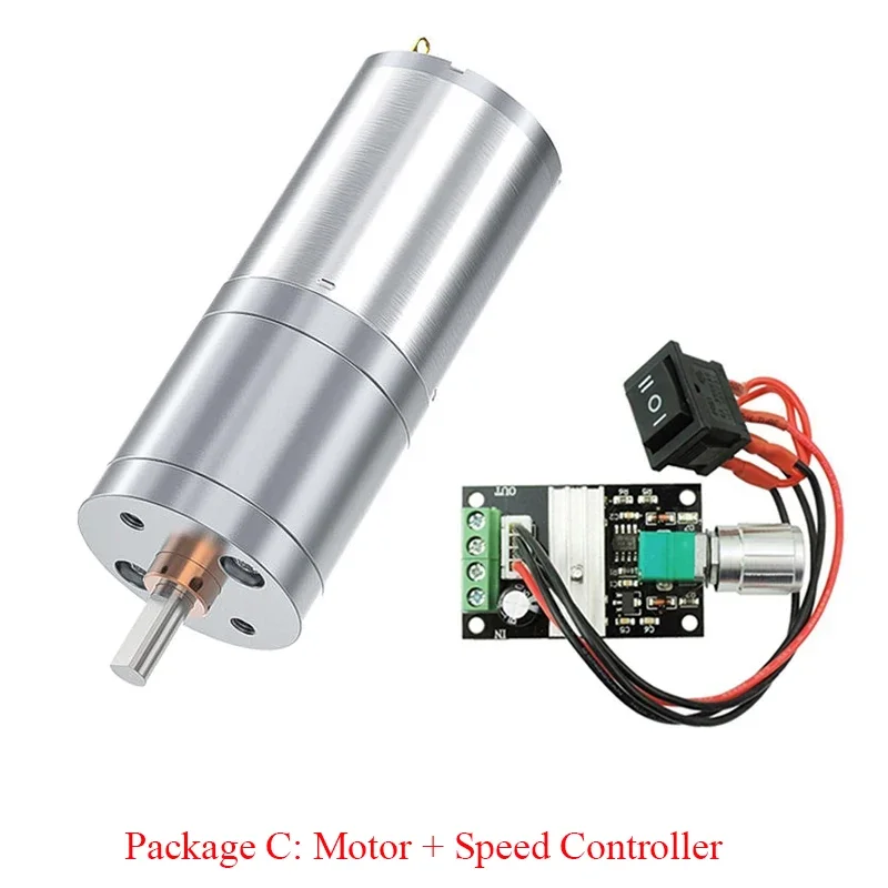 Worm Gear Motor JGA25-370 DC 12V 24V 12RPM-1360RPM Reduction Large Torque High Power Reversed