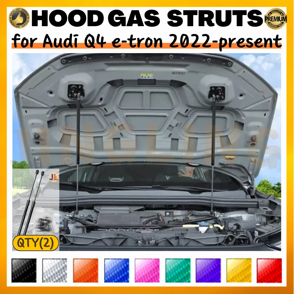 Qty(2) Hood Struts for Audi Q4 e-tron 2022-present Front Bonnet Modify Lift Supports Dampers Gas Springs Shock Absorbers