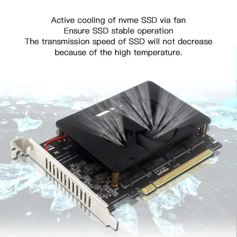 

New PCIe To M2 Adapter Card PCIe X16 4 Port M2 NVME M Key SSD Converter M.I Express X16 Adapter VROC RAID Expansion Card