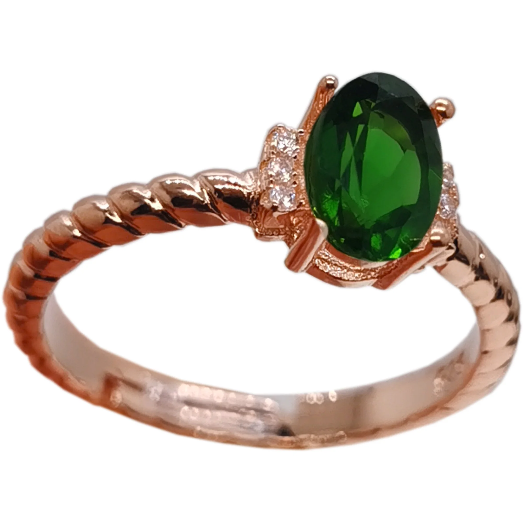 

VVS Grade Natural Chrome Diopside Ring Simple Diopside Silver Ring for Engagement 925 Silver Gemstone Jewelry