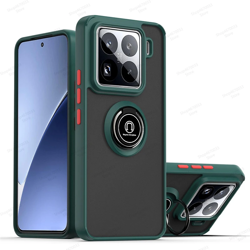 Matte Armor Magnetic Phone Case with Ring Holder Cover