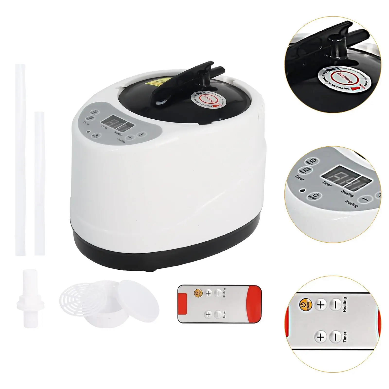 3L Sauna Steamer Stainless Steel Liner Large Capacity Sauna Steamer Pot, Home SPA Accessories with Remote Control for SPA Hotel 3L Sauna Steamer Stainless Steel Liner Large Capacity Sauna Steamer Pot, Home SPA Accessories with Remote Control for SPA Hotel