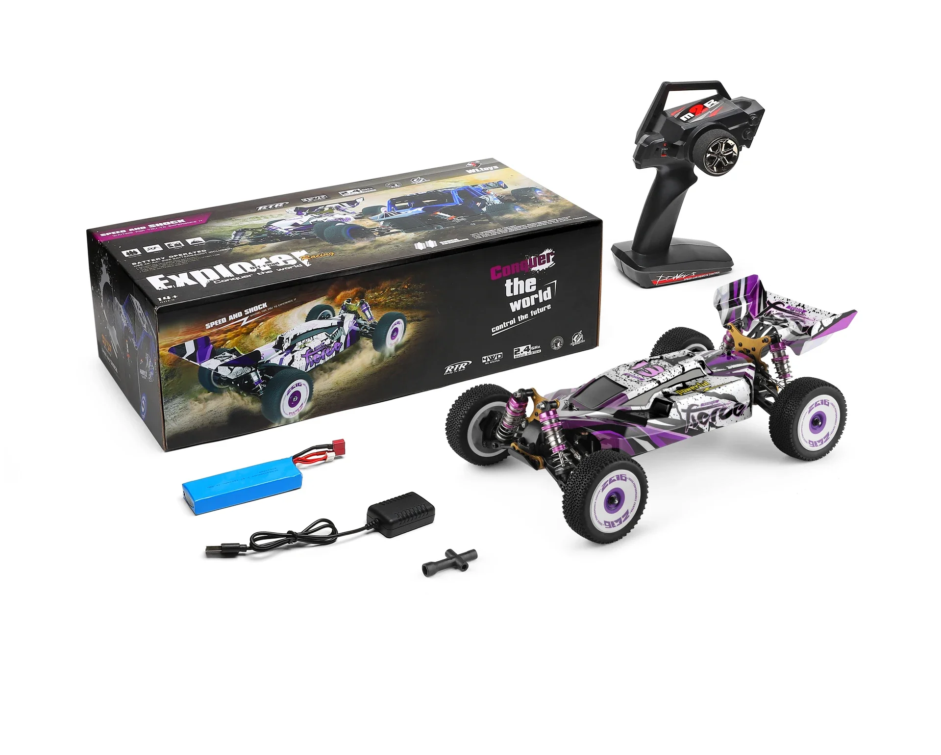 1/12 스피드카 Wltoys 124019 2.4GHz RC카, 오프로드 드리프트 카, RTR 4 륜 구동, 알루미늄 합금 섀시, 아연 합금 기어, 60 km/h