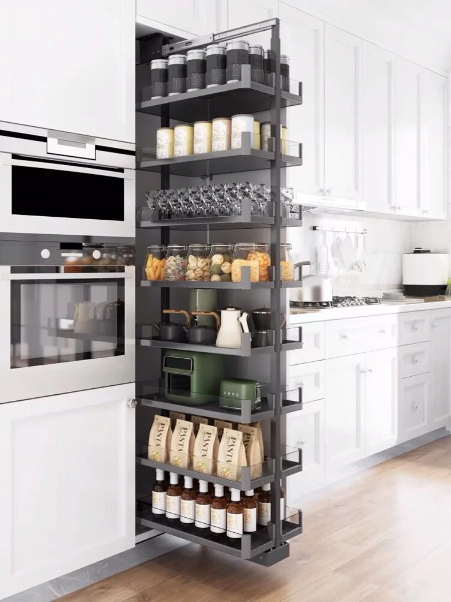 Pull basket kitchen cabinet very narrow seasoning
