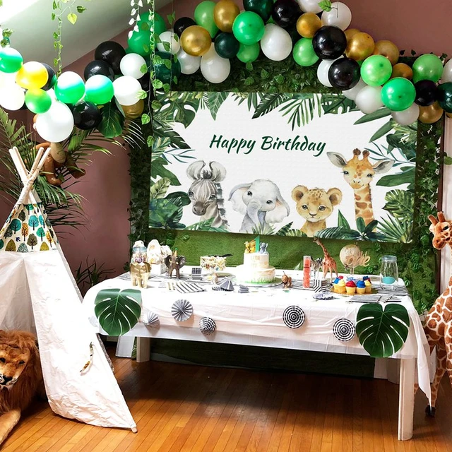 Green Balloon Arch Garland Jungle Safari Birthday Party Decoration