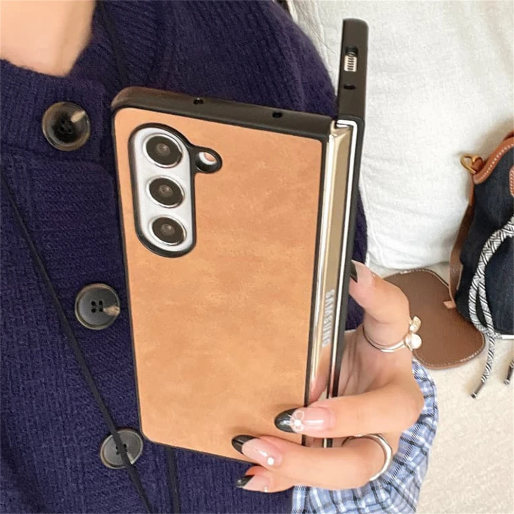 Elegant Autumn Winter Brown Leather Pattern Phone Case
