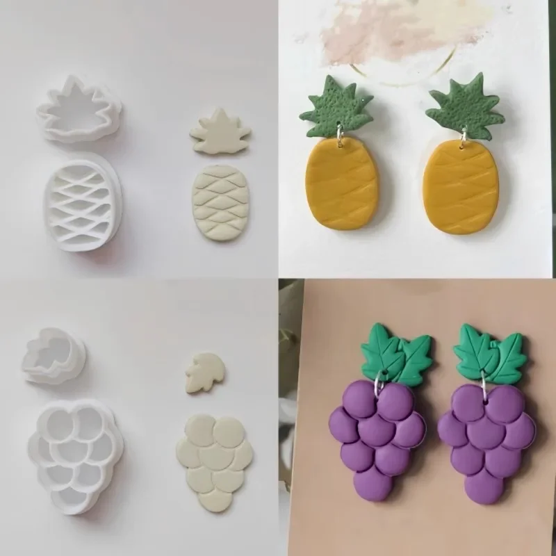 Fruit/ Watermelon/ Cherry/ Pineapple/ Grape/ Lemon/ Strawberry Polymer Clay Cutter Clay Earring Jewelry Molding Cutting Tool