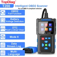 TopDiag T200 Car OBD2 Scanner Diagnostic Tool Engine Code Reader Car Voltage Tester Automotive Vehicle Fault Code Scanner OBDII 1