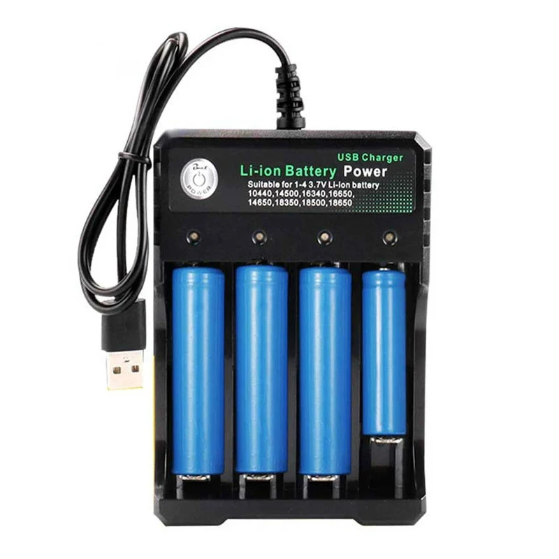 Battery Charger 2 3 4 Slots 18650 Battery Charger For 3.7V Rechargeable Lithium AC 110V/220V 10440 14500 16340 16650 14650 18350 18500 Batteries charger adapter battery charger adapter