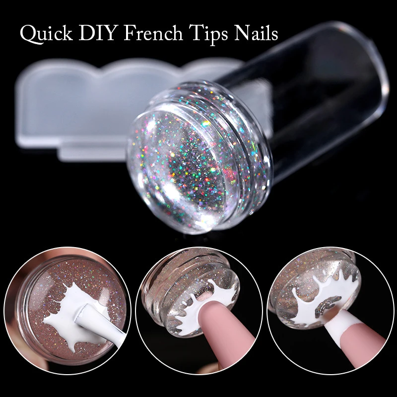 Transparent Nail Stamper with Scraper Jelly Silicone Stamp for French