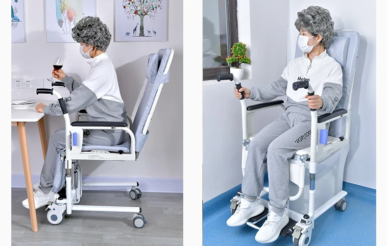 paralysis Disability Patient Transfer Chair Lifting Nursing Shift portable Folding Rollator rolling chair can sit and down