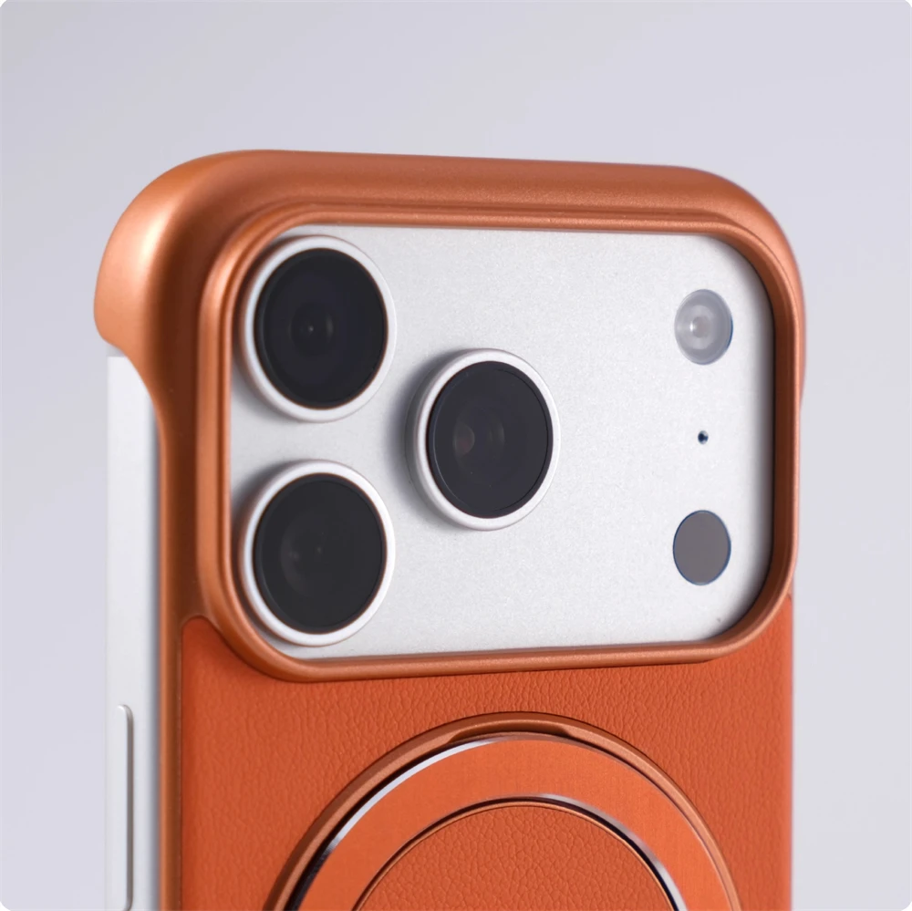 Sleek Magnetic Stand Phone Case with Wireless Charging Cover