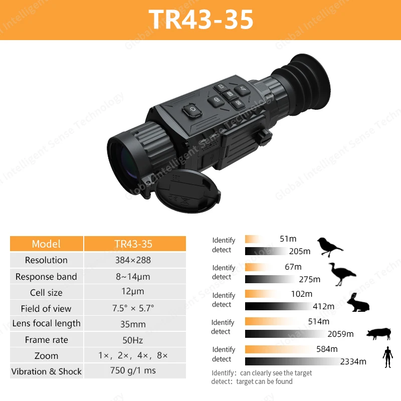 TR43-35 Thermal Imaging Scope Monocular Handheld Thermal Sighting Imaging riflescope for Wild Boar Wolf Rabbit Hunting