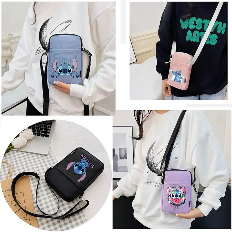 Disney Lilo y Stitch Cosmic-Bolso Bandolera Redondo, Rosa