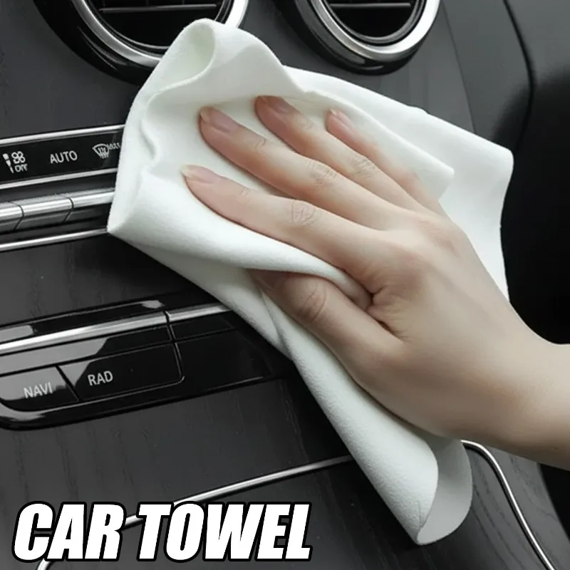 Lint-Free Suede Cleaning Thickened Car Wipe Cloth Super Absorbent Car Towel for Auto Body Drying Glass Cleaning Wax Removal Rag