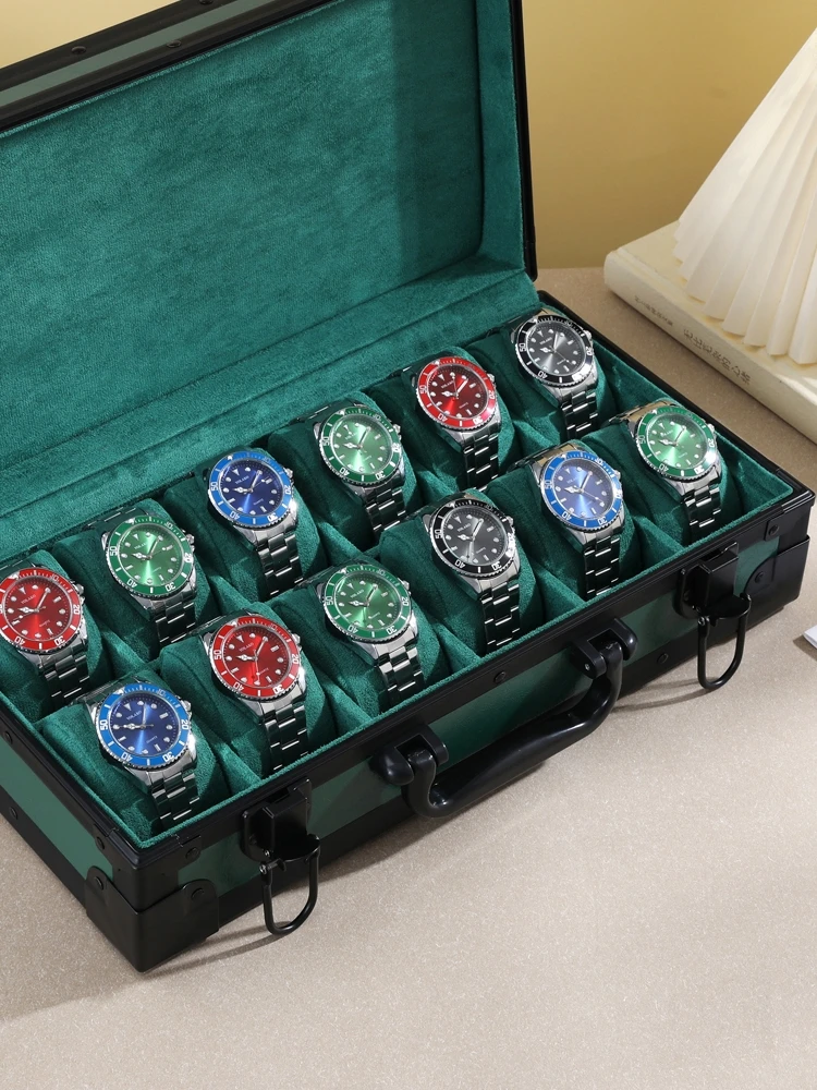 Luxury Watch Boxes Organizer for Men Aluminum Alloy Suitcases Boxes for Watchmaker Watch Case Storage Box 12 Slots Travel Gift AliExpress