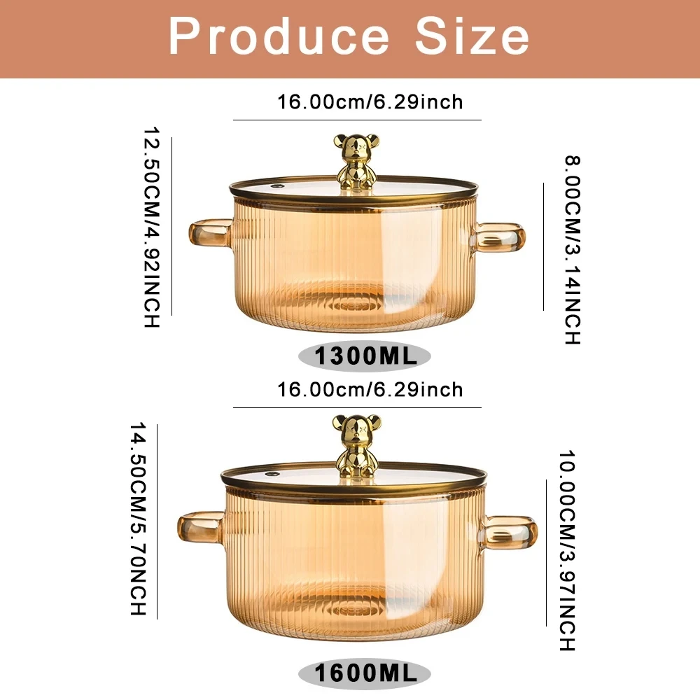 Glass Saucepan Bear Knob 6