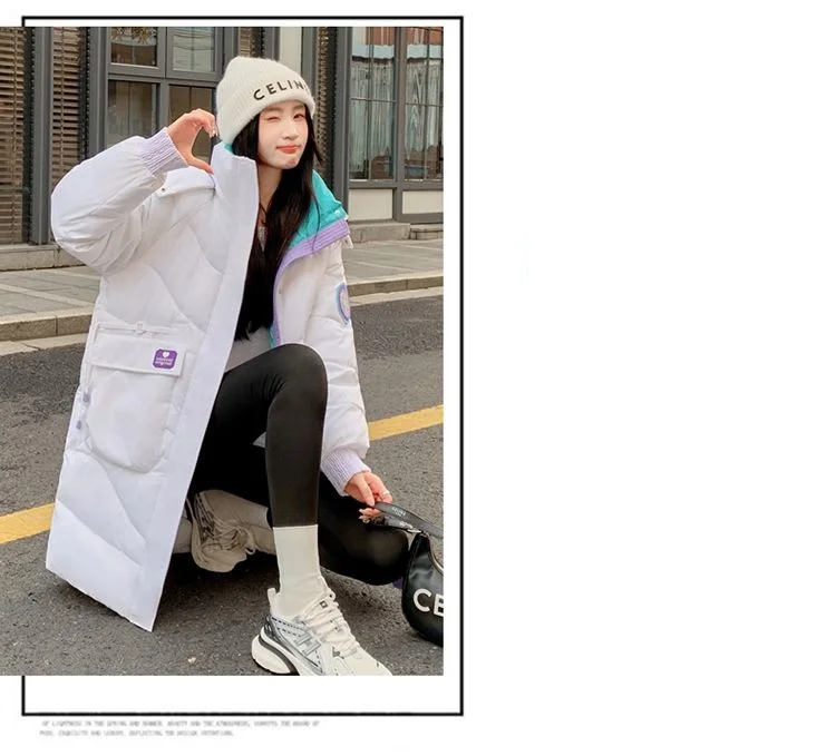 Oversized Winter Hooded Parker Women Down Jacket 2026 New Thicken Cotton Padded Coat Fashion Long Overcoat Female Warm Parkas