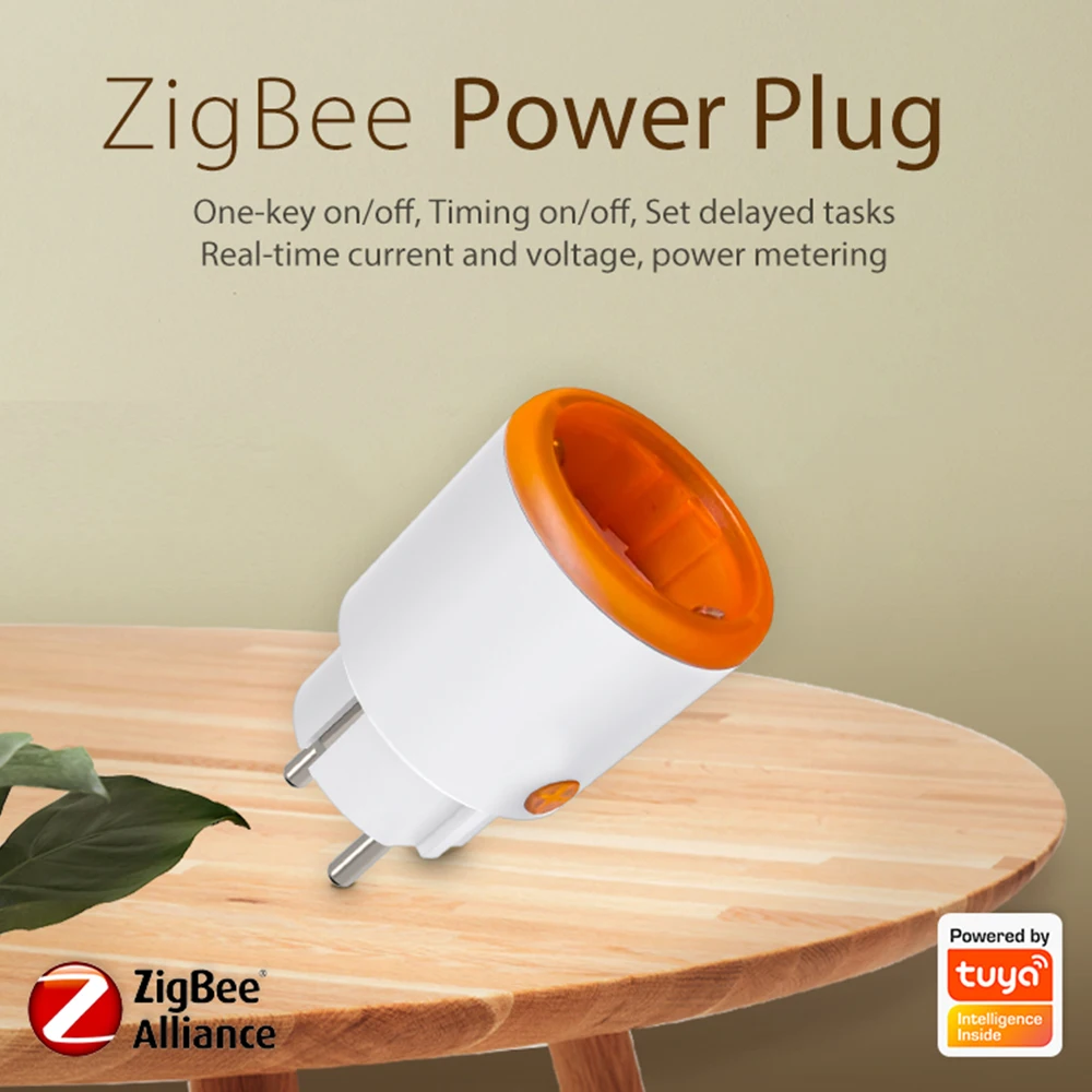 Tuya ZigBee 3.0 16A EU Plug Smart Home 3680W Power Monitor Timer Meter Compatiab