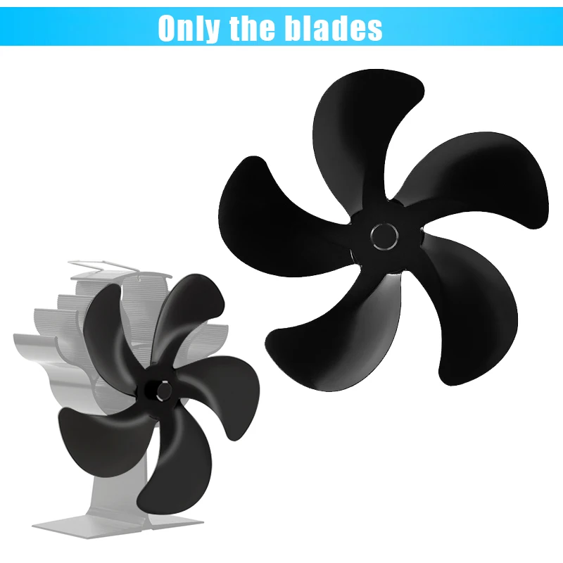 5 Blades for fireplace fans Durable High Quality Accessories Aluminum AlloyFan Blades Environmental Low Noise