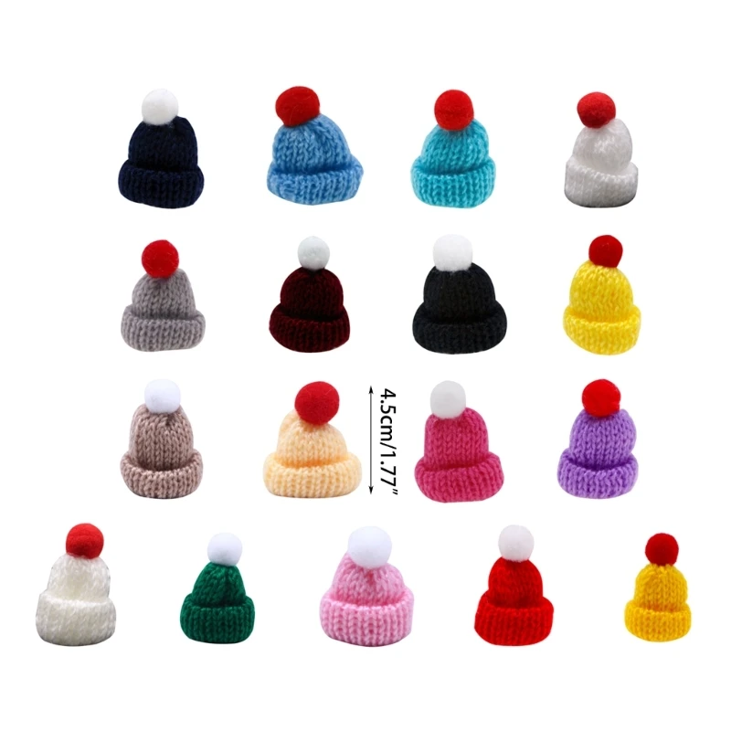 Assortment of 10 Mini Knitted Hats Clothing Accessories and Christmas