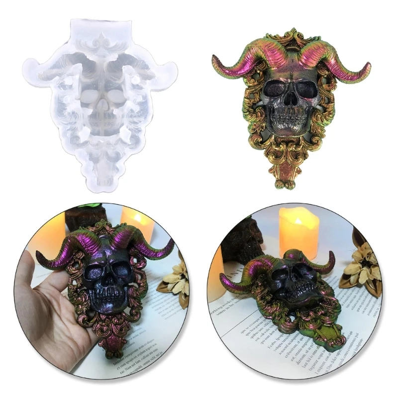 

Silicone Devil Skull Wall-mounted Valentines Stereo Mold DIY Ornaments Pendant DropShip