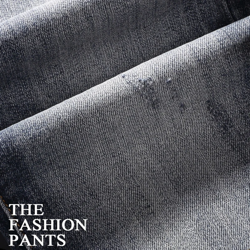 High Street Fashion Men's Jeans Vintage Blue Elastic Tight Designer Bicycle Jeans Designer Hip Hop Pants Homebre